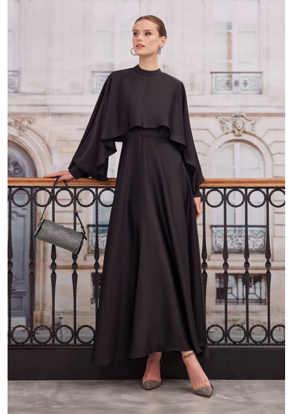 Pelerinli Elbise Siyah fırsatları