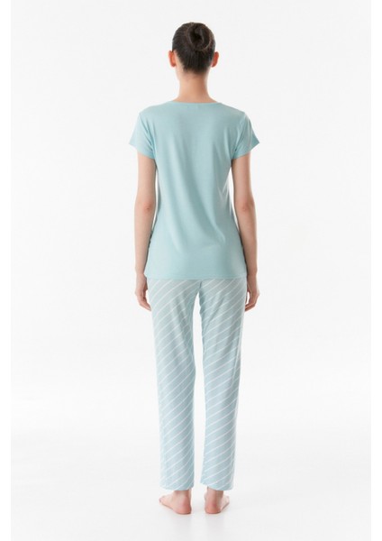 Baskılı Bisiklet Yaka Pijama Takımı modelleri