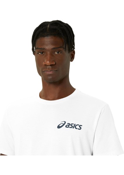 Asics Chest Logo Ss Tee Erkek Beyaz Kısa Kollu Tshirt 2031E659-100