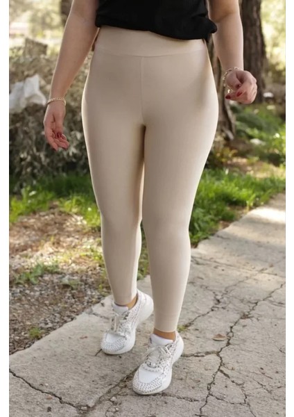 Yüksek Bel Dalgıç Battal Tayt - Bej fiyatları
