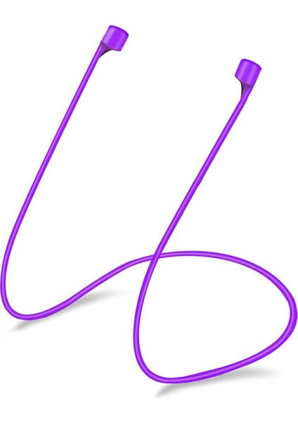 Apple Air Pods Pro Için Manyetik Mıknatıslı Kulaklık Ipi Mor [air Pods Pro ile Uyumlu Kılıf - Mor]