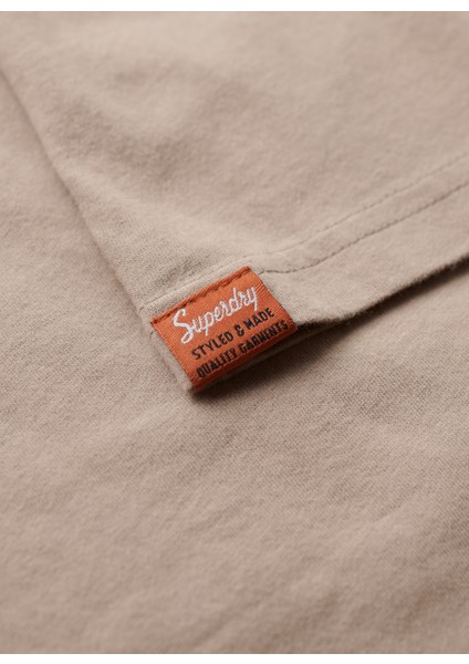 Bisiklet Yaka Düz Bej Erkek T-Shirt M1011915A1PC_EMBOSSED Archıve Graph indirimleri