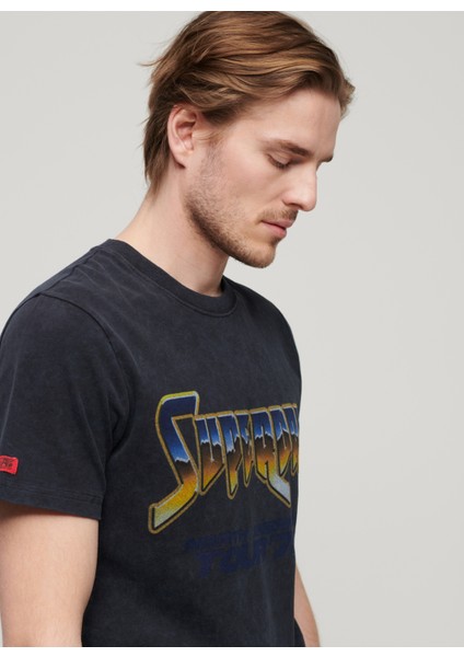 Bisiklet Yaka Baskılı Siyah Erkek T-Shirt M1011981A02A_ROCK Graphıc Band Tee fiyatları