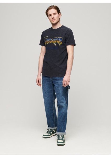 Bisiklet Yaka Baskılı Siyah Erkek T-Shirt M1011981A02A_ROCK Graphıc Band Tee modelleri