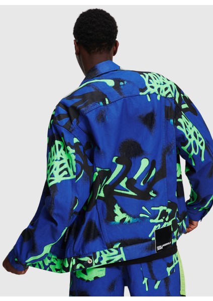 Çok Renkli Erkek Denim Ceket 241D1402_KLJ Relaxed Graffıtı Jacke fiyatları