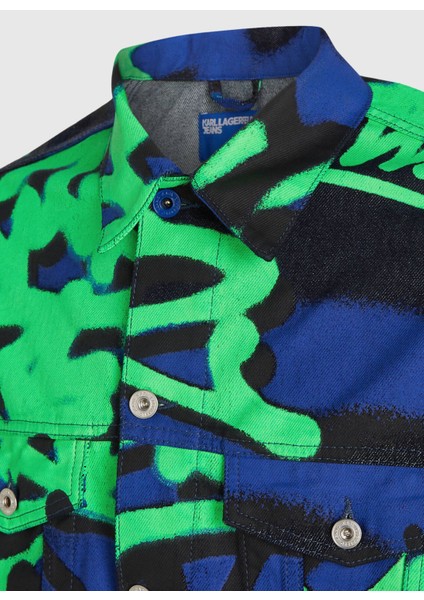 Çok Renkli Erkek Denim Ceket 241D1402_KLJ Relaxed Graffıtı Jacke modelleri