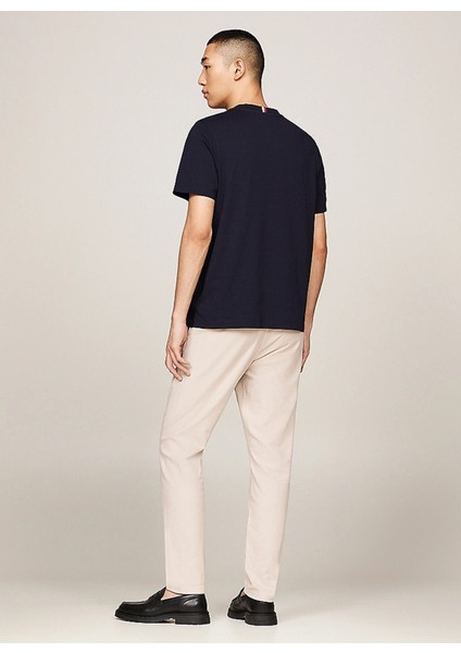 Bisiklet Yaka Mavi Erkek T-Shirt MW0MW36220DW5