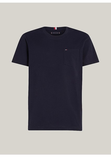 Bisiklet Yaka Mavi Erkek T-Shirt MW0MW36220DW5