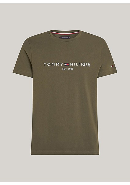 Tommy Hilfiger Bisiklet Yaka Haki Erkek T-Shirt MW0MW11797RBN