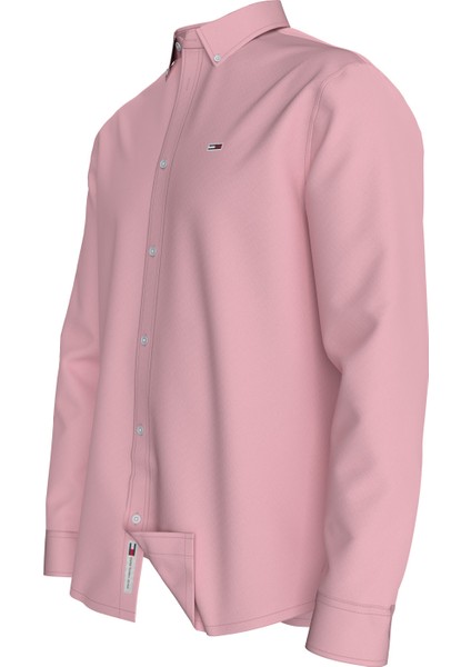 Regular Fit Pembe Nakışlı Erkek Gömlek DM0DM19134THA Entry Reg Oxford modelleri