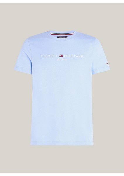 Tommy Hilfiger Bisiklet Yaka Mavi Erkek T-Shirt MW0MW11797C1Z