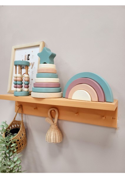 Tinyminywoods Yıldız Halka Kule Set (Halka Kule + Abaküs + Gökkuşağı )Ahşap Oyuncak Dekor Montessori Oyuncak modelleri