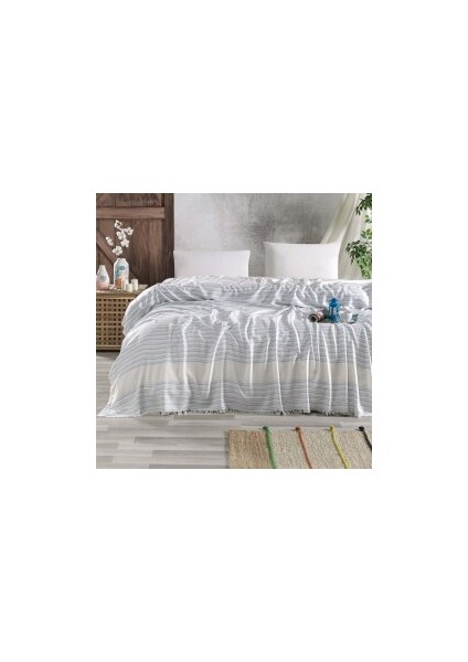Bambu Mavi Çift Kişilik Pike 240X260