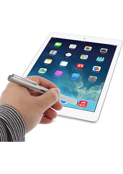 Gümüş Rengi Çok Fonksiyonlu Tükenmez ve Amp; Kapasitif Dokunmatik Ekranlı Cihazlar İçin Stylus Kalem 14CM (Yurt Dışından) modelleri