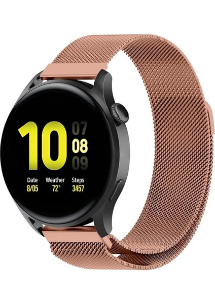 Samsung Galaxy Watch 6 44MM Saat Kordonu Metal Örgü Hasır Kordon Kayış Bileklik Krd-12