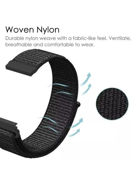 Samsung Galaxy Watch 4 40MM - 44MM 20MM Uyumlu Kaliteli Kumaş Hasır Cırtlı Kordon Kayış Bileklik Hasır Kordon