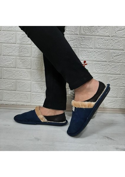 Lacivert Içi Kürklü Ev Içi Tüylü Misafir Terliği indirimleri
