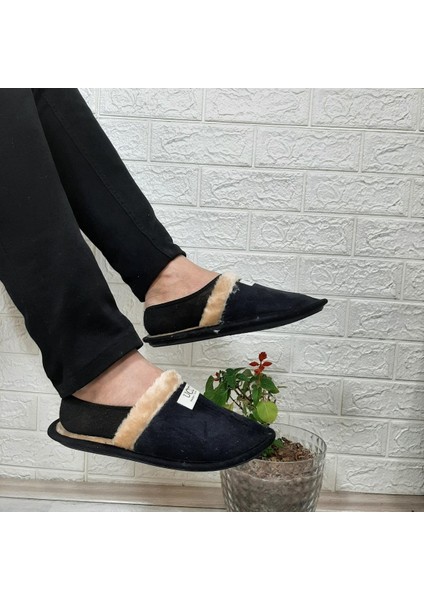 Siyah Içi Kürklü Ev Içi Tüylü Misafir Terliği modelleri