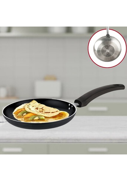 24 cm Maestro Indüksiyonlu Krep Tava, Horeca Indüksiyon Tabanlı Krep Omlet Tavası (Bakalit Kulp)