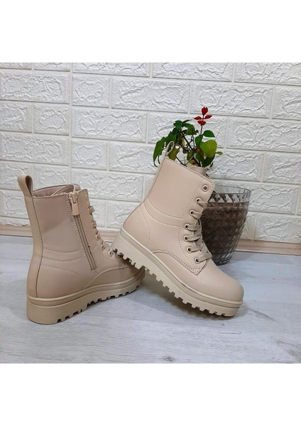 23001 Bej Fermuarlı Bağacaklı Kız Çocuk Bot