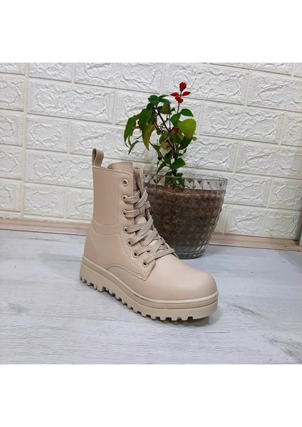 23001 Bej Fermuarlı Bağacaklı Kız Çocuk Bot