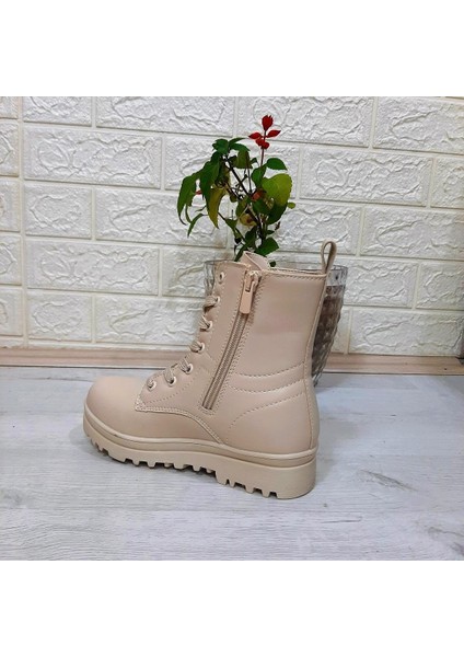 23001 Bej Fermuarlı Bağacaklı Kız Çocuk Bot