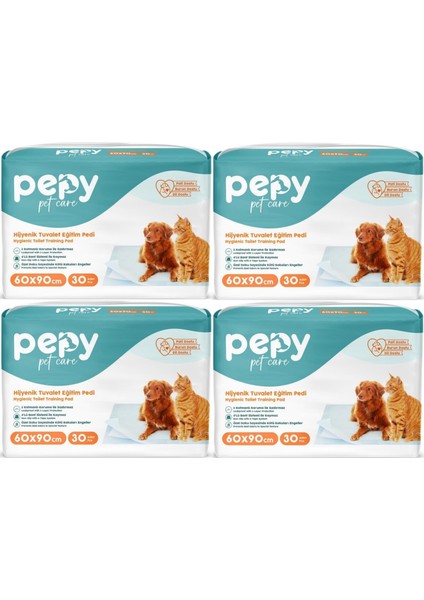 Pepy Pet Care Pepy Evcil Hayvan Tuvalet Eğitim Pedi 60 x 90 cm 120 Adet 4 Paket