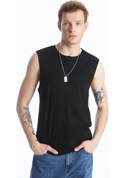 Xsıde Bisiklet Yaka Erkek Kolsuz Tişört