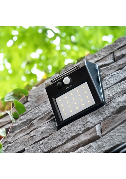 MX-9000 - 15W 6500K Soğuk Beyaz | Sensörlü Solar LED Aplik - IP65