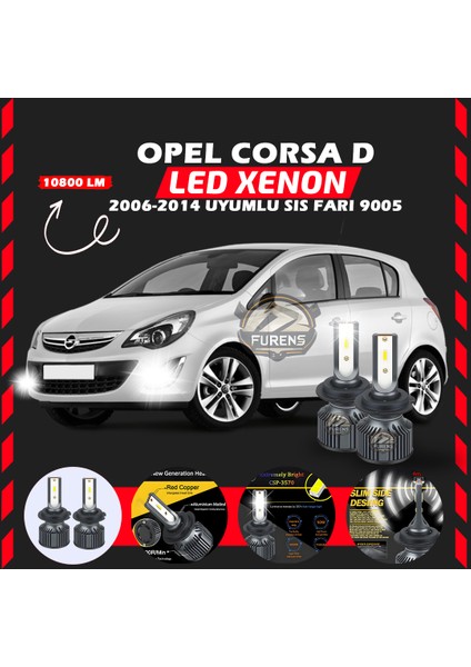 Opel Corsa D 2006-2014 Sis Farı Uyumlu Şimşek Etkili LED Xenon Premium Series H9005