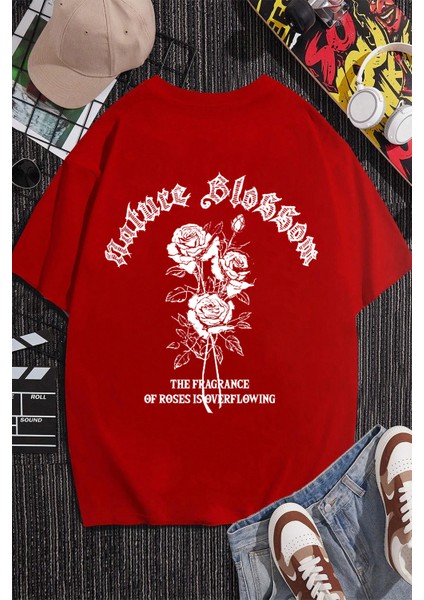 Only Trendwear Nature Blossom Baskılı Unisex Oversize Tshirt