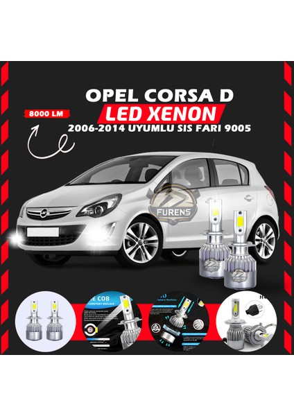 Opel Corsa D 2006-2014 Sis Farı Uyumlu Şimşek Etkili LED Xenon Performance Series H9005