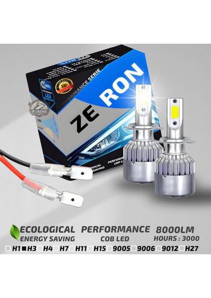 Opel Corsa C 2000-2006 Sis Farı Uyumlu Şimşek Etkili LED Xenon Performance Series H3