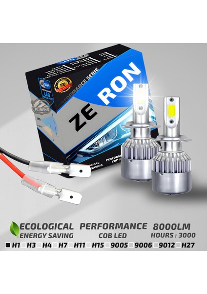 Opel Corsa D 2006-2014 Uzun Far Uyumlu Şimşek Etkili LED Xenon Performance Series H1