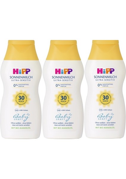 Babysanft Bebek Güneş Sütü 200ML (30 Faktör) (3 Lü Set)