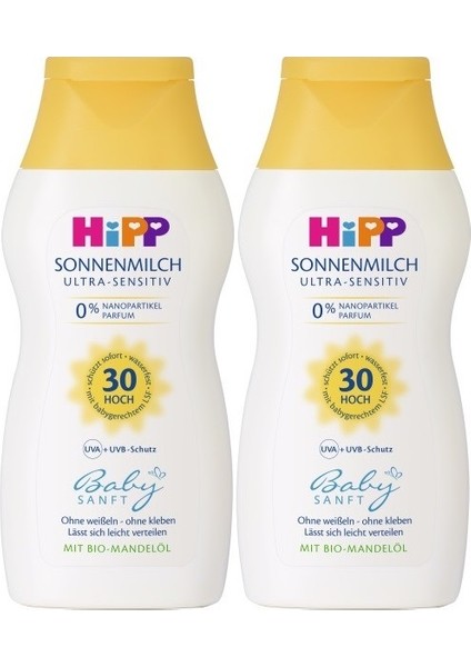 Babysanft Bebek Güneş Sütü 200ML (30 Faktör) (2 Li Set)