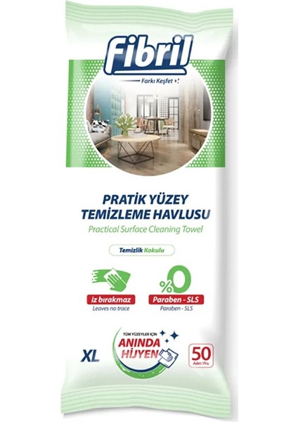 Yüzey Temizlik Havlusu 50 Yaprak Xl Temizlik Kokulu 4 Lü Set 200 Yaprak Plastik Kapaklı