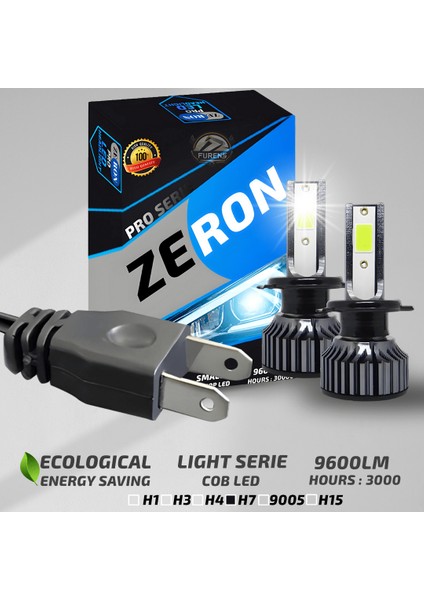 Peugeot 206 1996-2011 Uzun Far Uyumlu Şimşek Etkili LED Xenon Pro Series H7