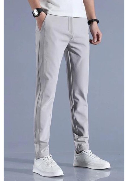 Erkek Düz Likrasız Serj Baskısız Günlük Rahat Kumaş Lise Okul Pantolonu