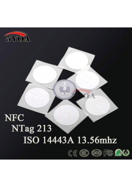 Boş 13.56 Mhz NTAG213 Nfc 213 Programlanabilir Sticker 200 Adet