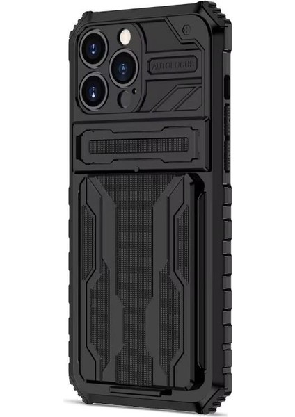 iPhone 14 Pro Kılıf Kamera Korumalı Standlı Kartlıklı Armor Grade Kapak
