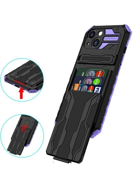 iPhone 15 Kılıf Kamera Korumalı Standlı Kartlıklı Armor Grade Kapak modelleri