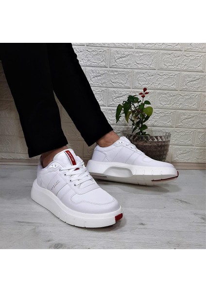 544 Beyaz Fuspetli Kalın Tabanlı Spor Ayakkabı modelleri