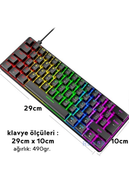 Ata Soft Atasoft T60 Kırmızı  Switch Mekanik Klavye Kablolu Gaming Oyuncu Klavyesi