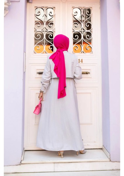 Kadın Tesettür Giyim Üst Cepken Detaylı Lizza Kumaş Ikili Elbise BOY:135CM modelleri