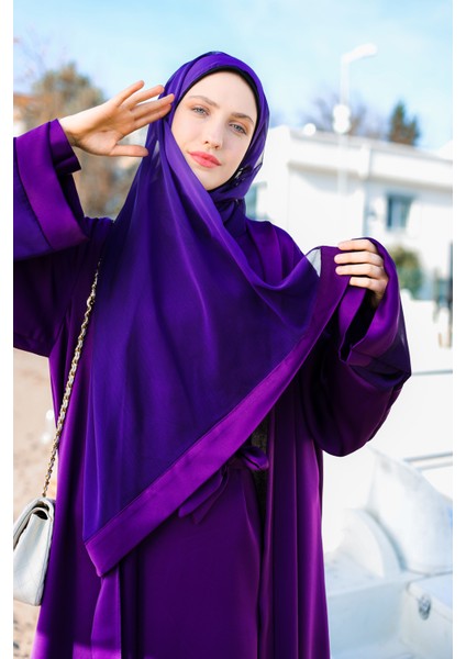 Harika Wear Mor Ipek- Saten Abaya Ferace