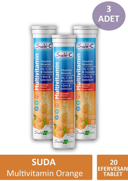 Multivitamin Orange 20 Efervesan Tablet x 3 Adet