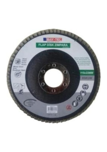 MK0220 10LU Flap Disk 115X22MM Metal Ahşap Zımpara 40KUM