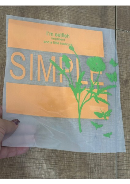 Simple Yazılı Ütü Ile Yapışan Çiçekli Transfe Baskı Tişört Baskı Arma 24X21 cm fiyatları