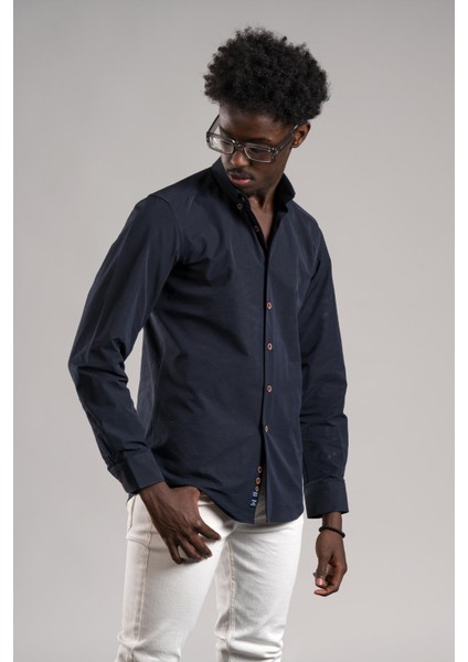 Yaka Düğmeli Gofre Ince Fitilli Pamuklu Yazlık Slimfit Gömlek modelleri